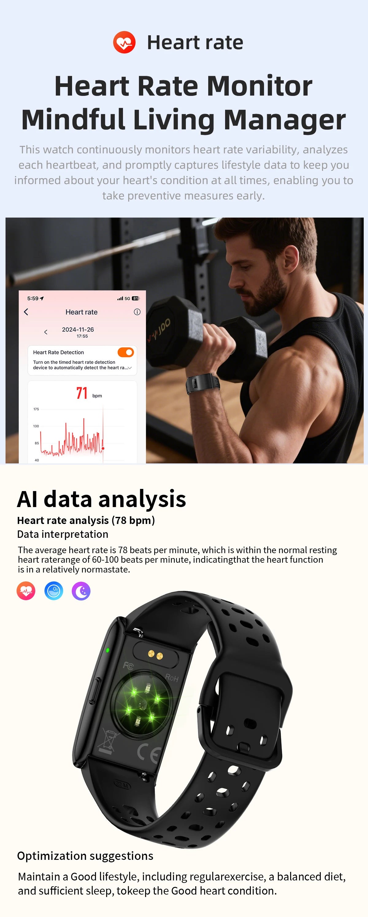 Smart Health & Fitness Wristband