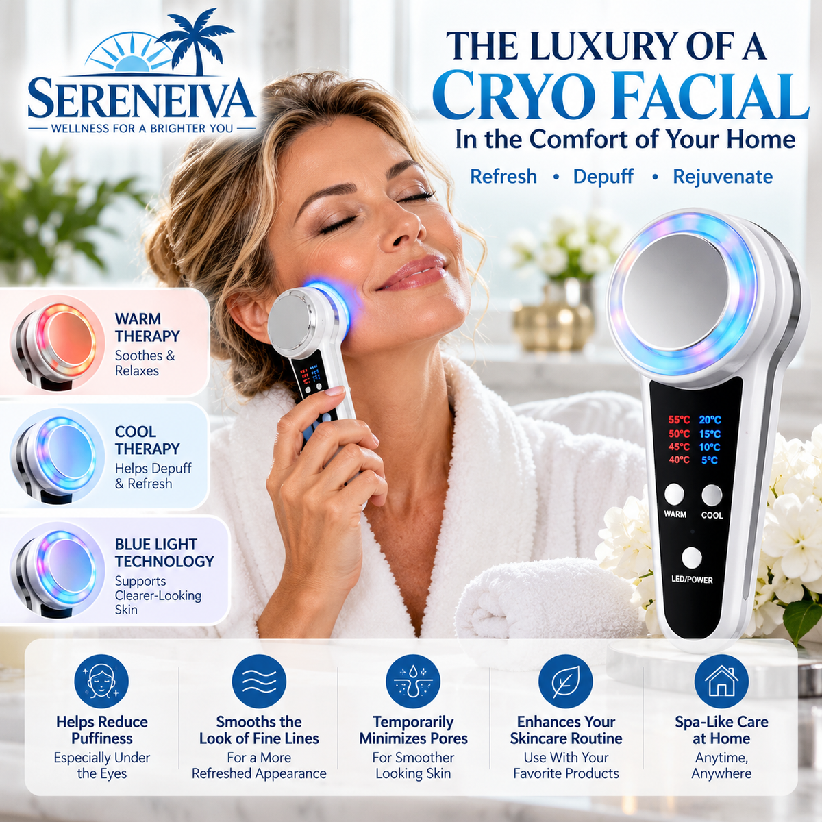 Hot & Cold Cryotherapy Facial Device